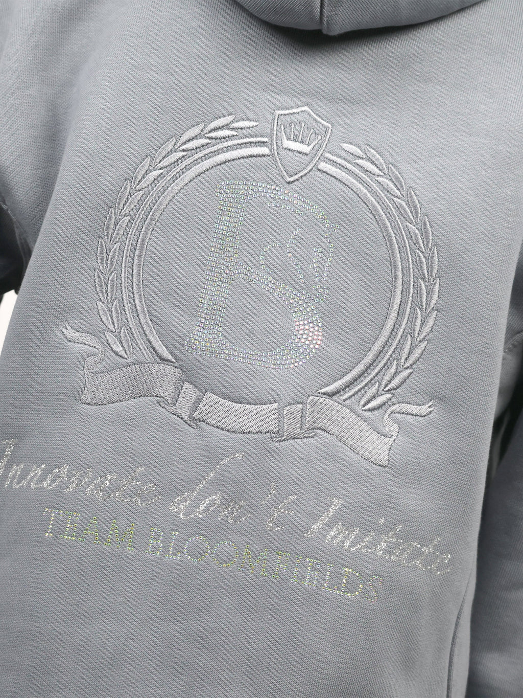 Kids Amelia Denim Grey Cross Necked Hoodie