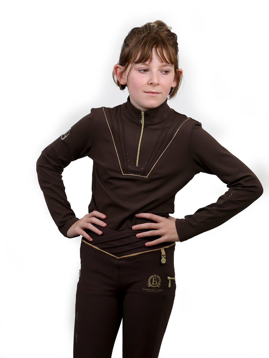Kids Maya Chocolate Pleated Base Layer