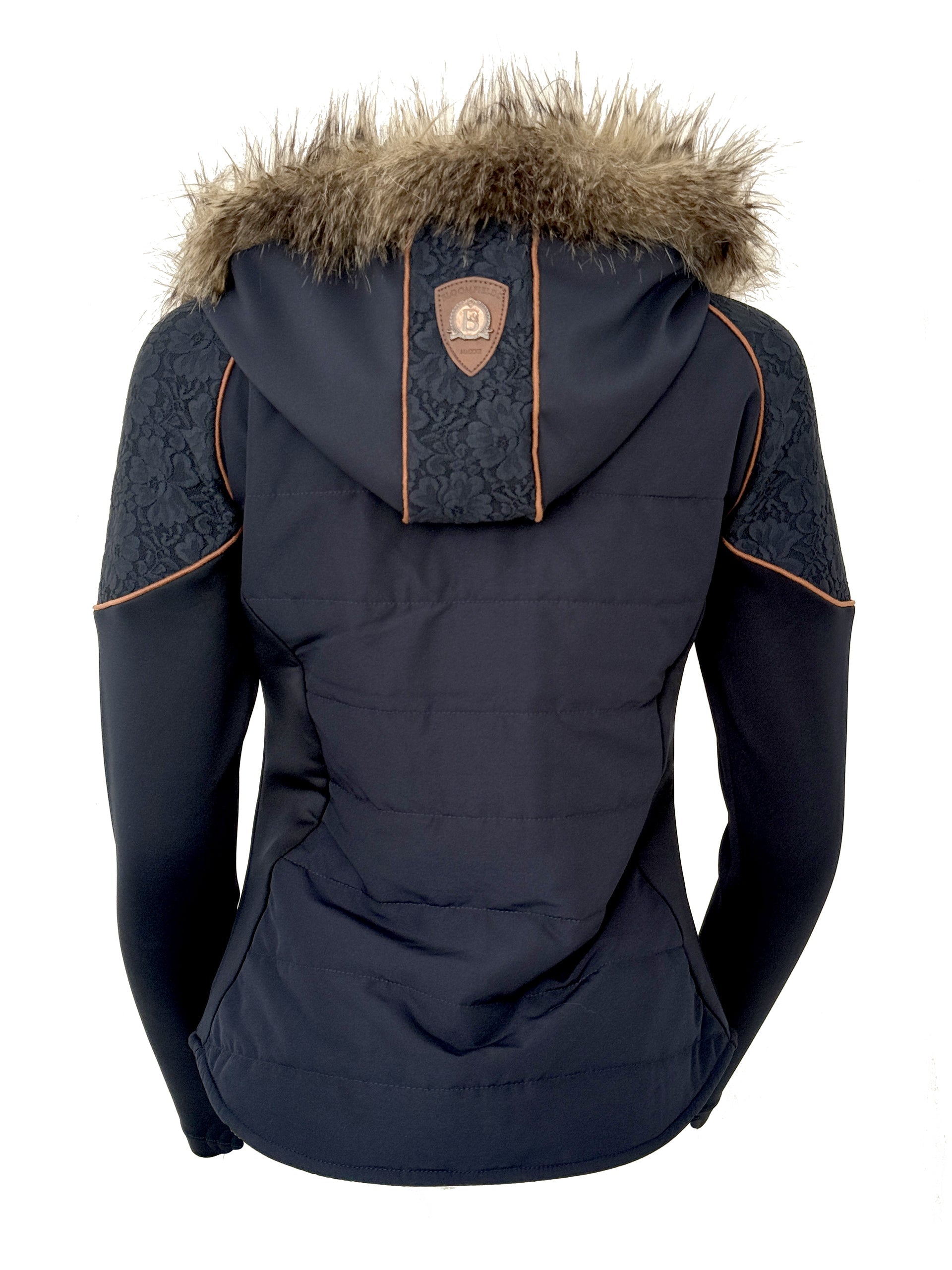 Francesca Navy & Rose Gold Lace & Fur Jacket