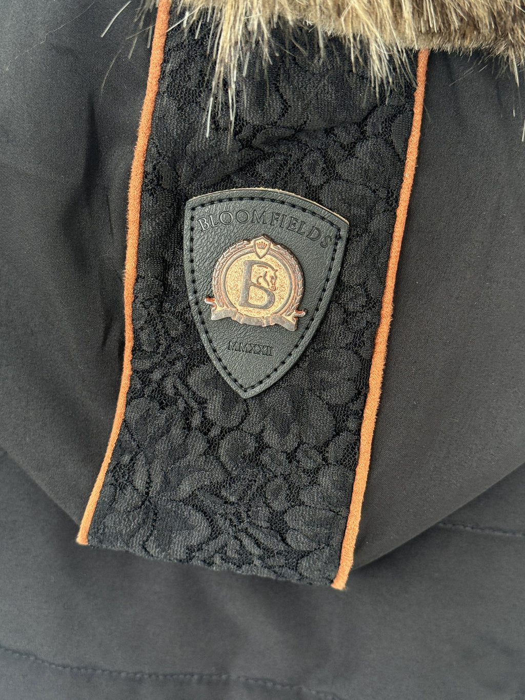 Francesca Black & Tan Lace & Fur Jacket