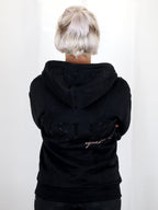 Luna - Rhinestone Logo Hoodie in Black & Rose Gold