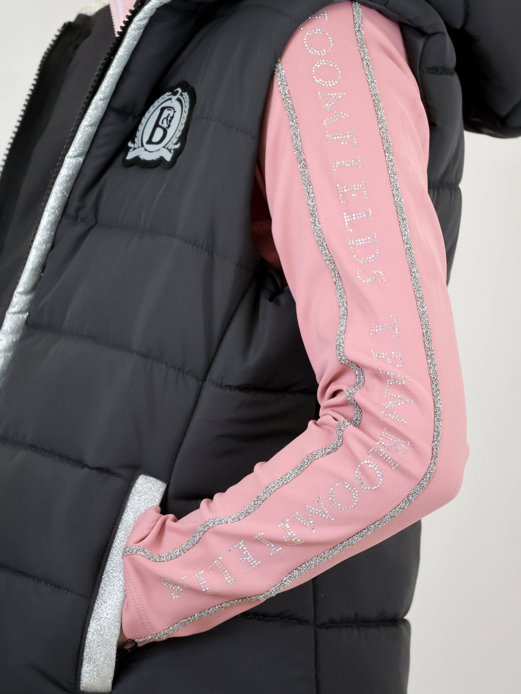Kids Legacy Grey & Pink Gilet