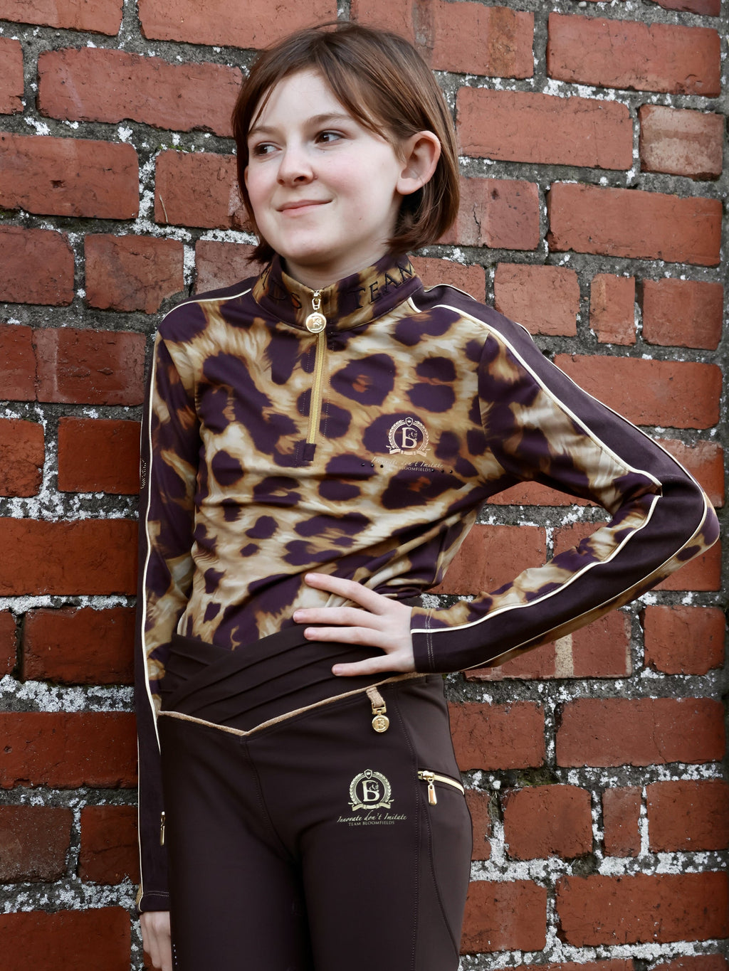 Kids Leopard Print Long Sleeve Base Layer