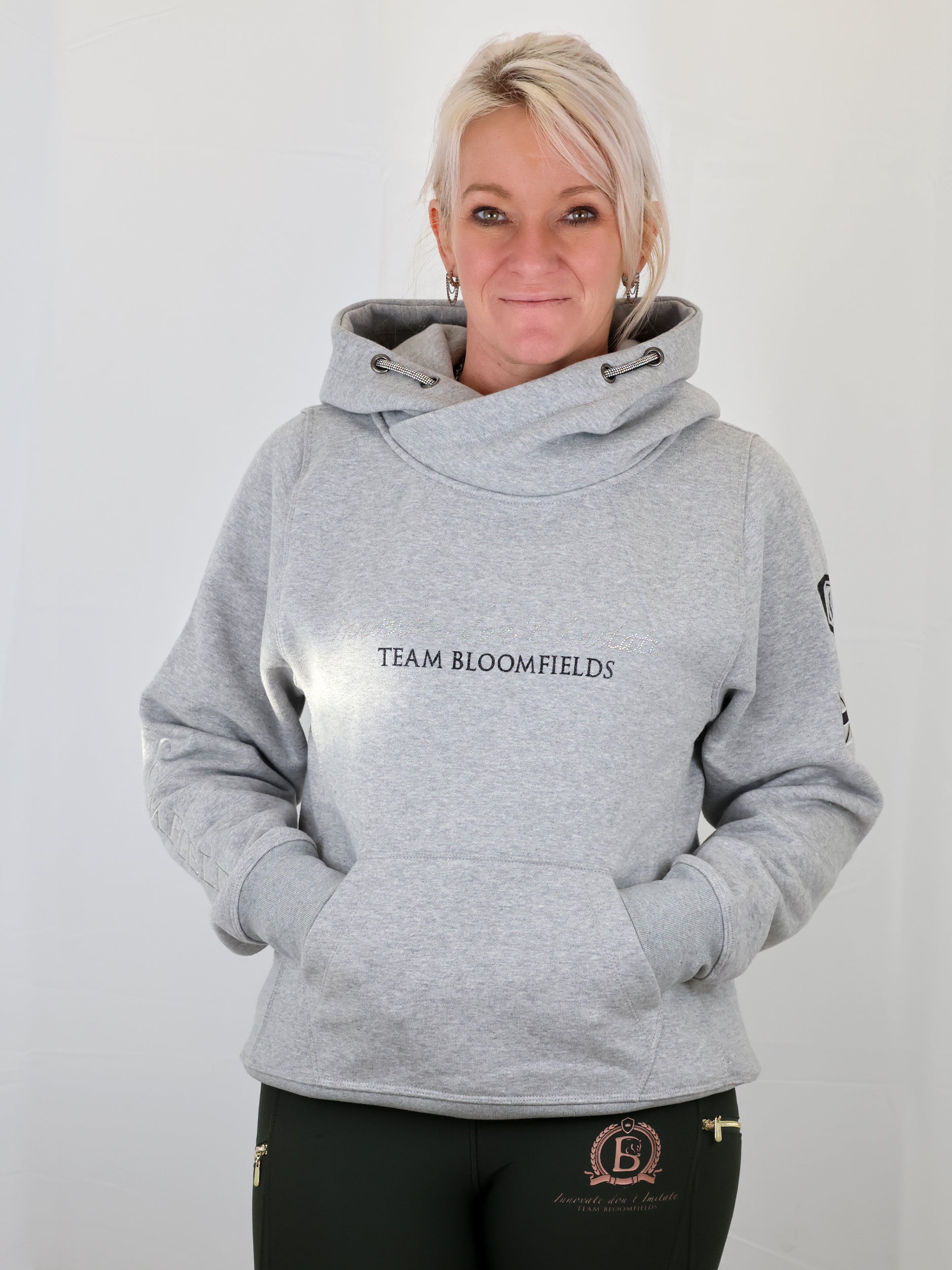 Amelia Marl Grey Cross Necked Hoodie
