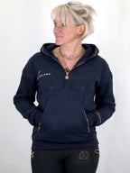 Luna - Rhinestone Logo Hoodie in Navy