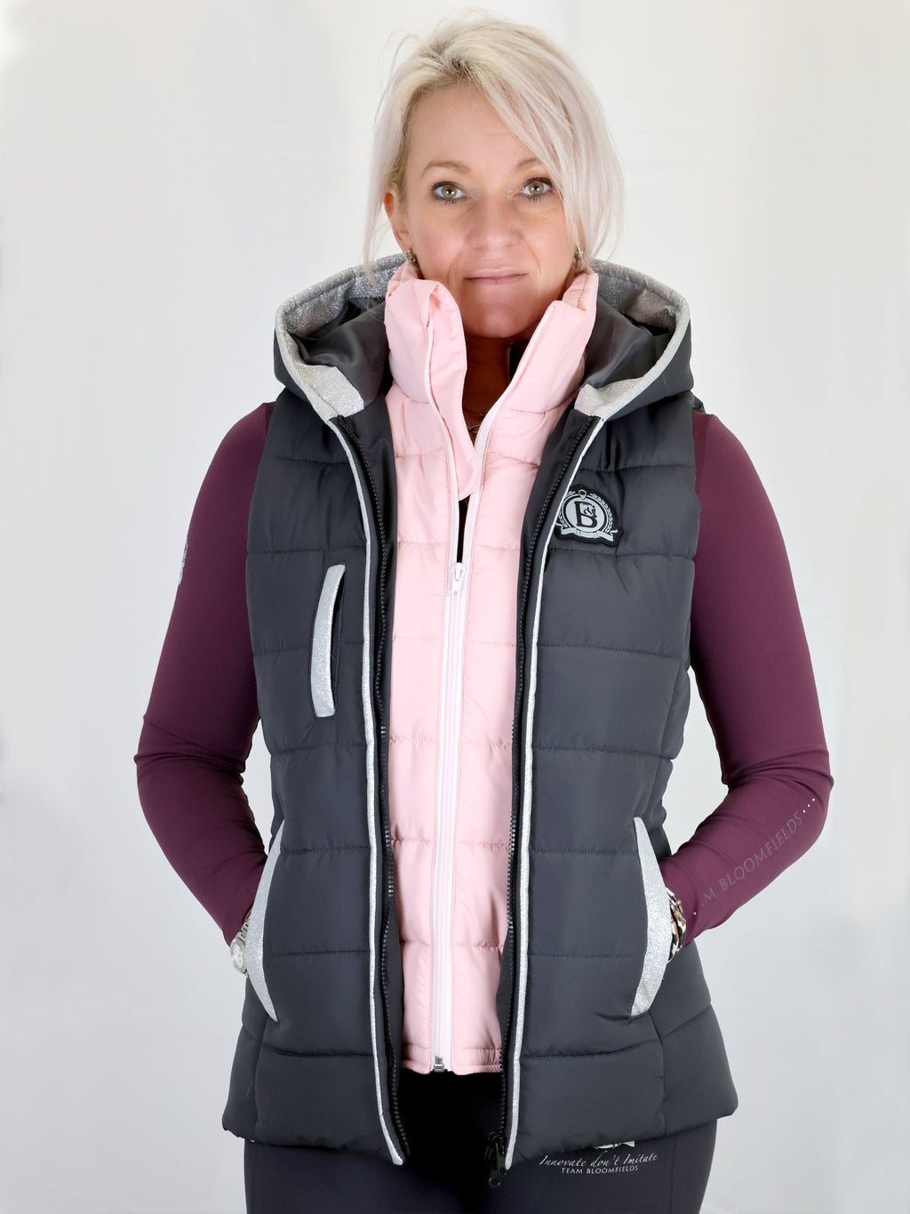 Legacy Dark Grey & Pink Gilet