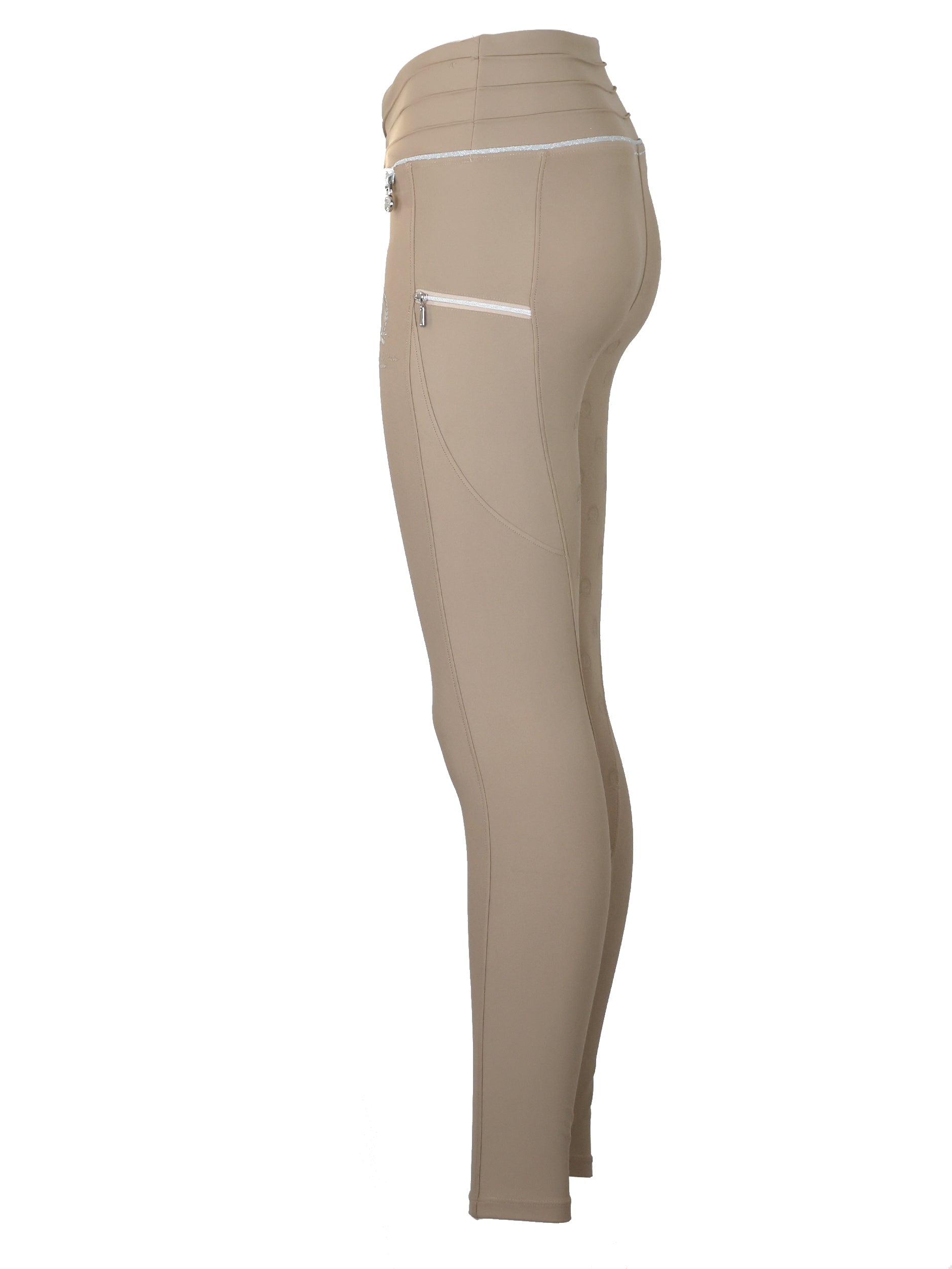 Kids Maya Beige Pleated leggings