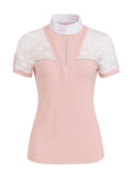 Sophia Pink Lace Show Shirt With Short Sleeves