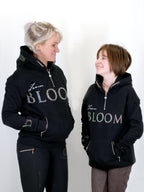 Luna - Rhinestone Logo Hoodie in Black & Silver