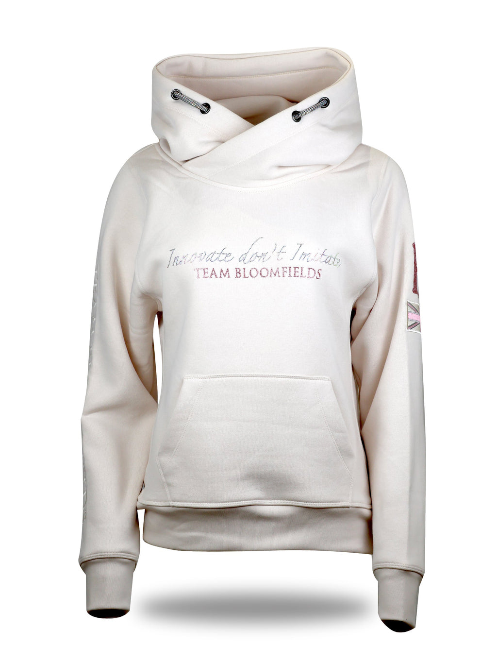 Amelia Winter White & Rhinestones Cross Necked  Hoodie