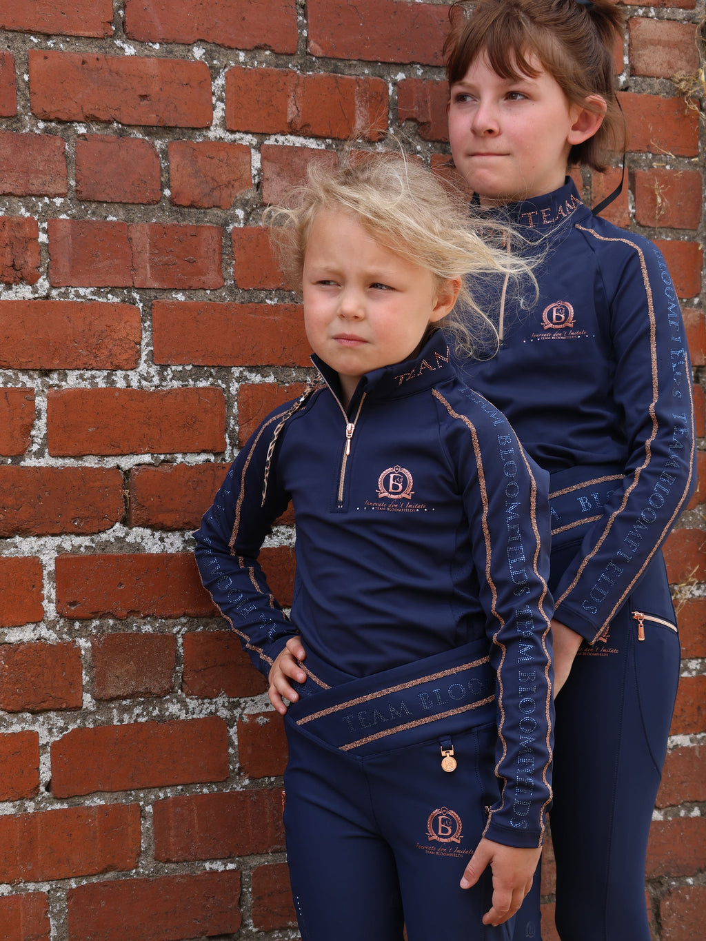 Kids Chloe Navy Crystal Base Layer With Long Sleeves