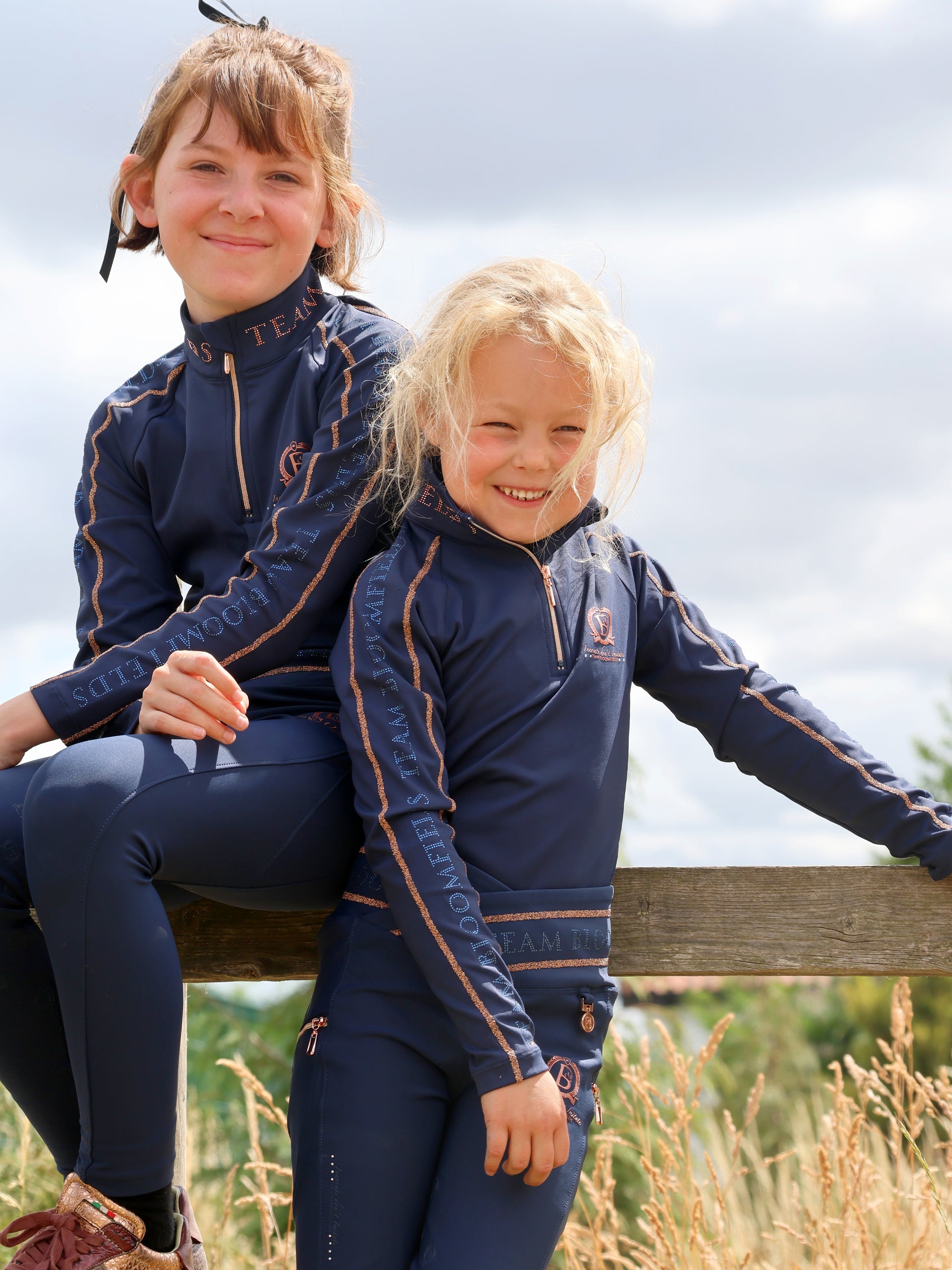 Kids Celeste Navy Crystal leggings