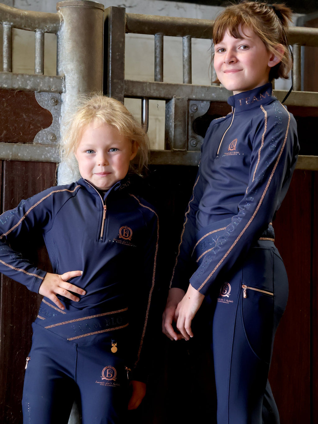 Kids Chloe Navy Crystal Base Layer With Long Sleeves