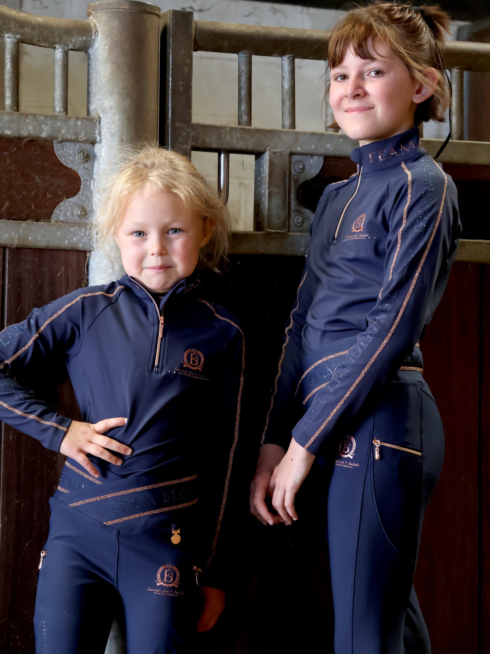 Kids Celeste Navy Crystal leggings