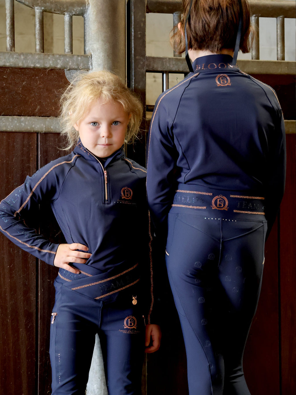 Kids Chloe Navy Crystal Base Layer With Long Sleeves