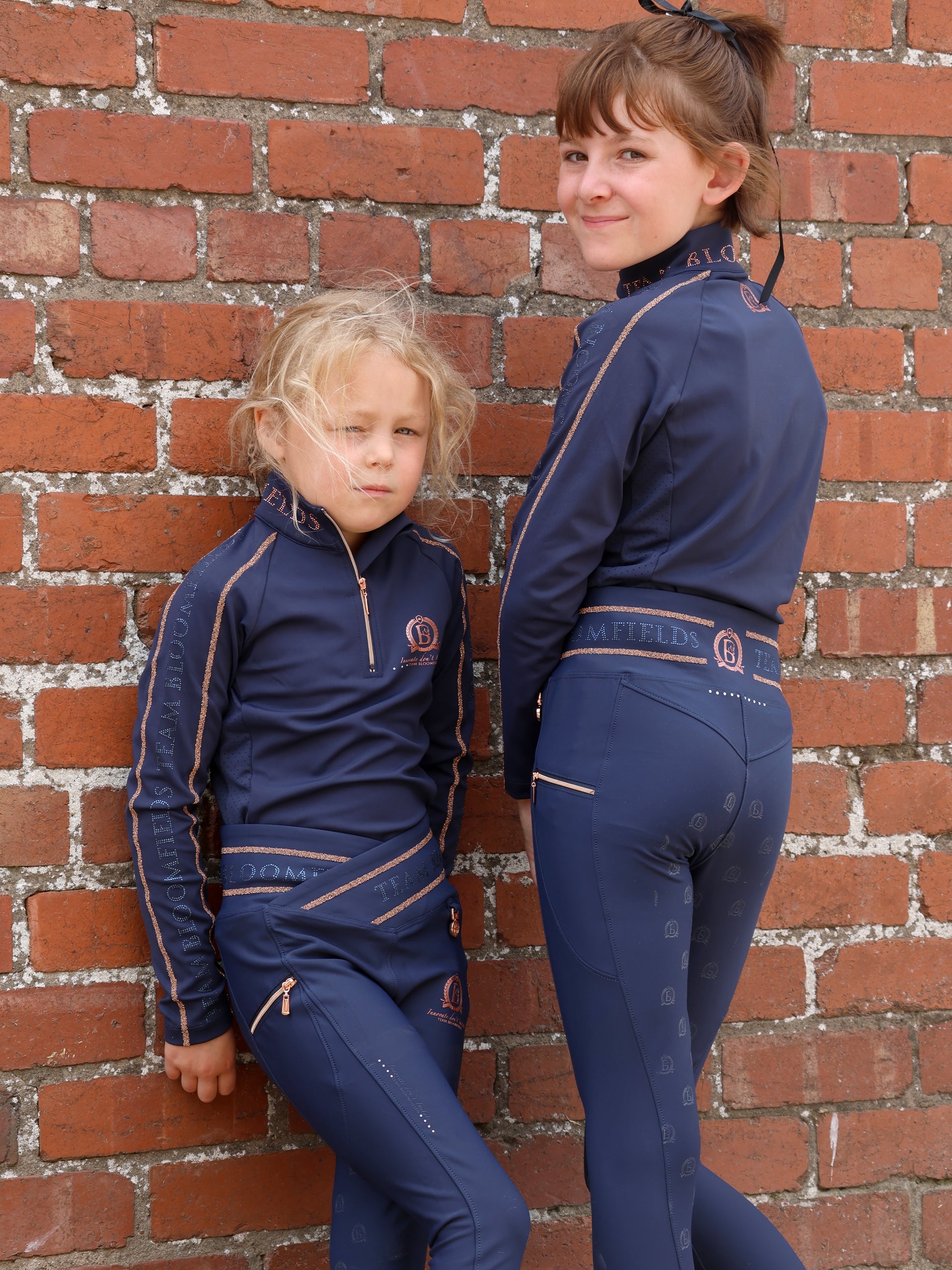 Kids Celeste Navy Crystal leggings
