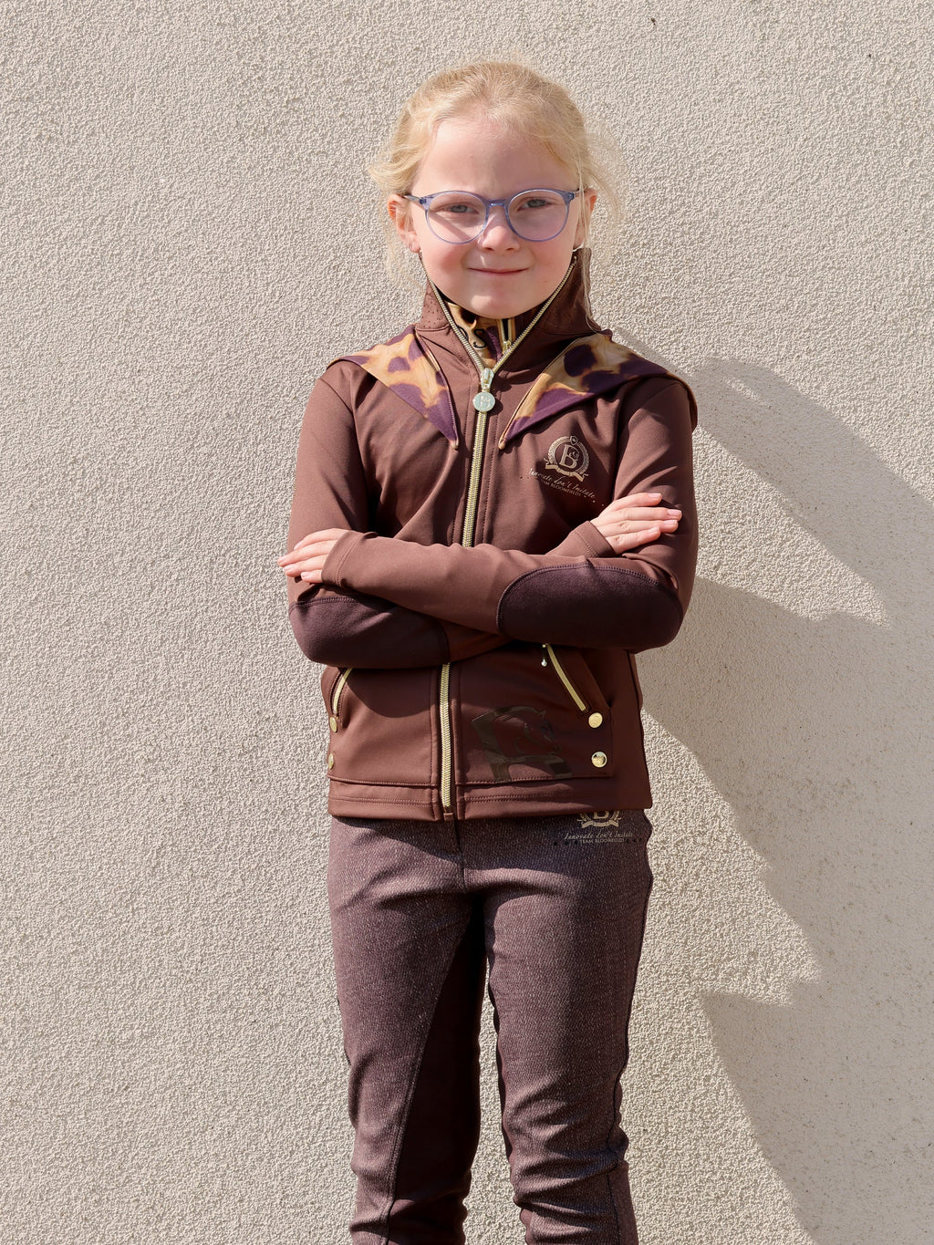 Kids Brown Jacket & Leopard Detail