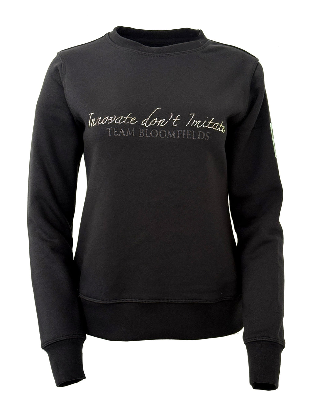 Kids Summer Black & Black Rhinestones Crew Neck Top