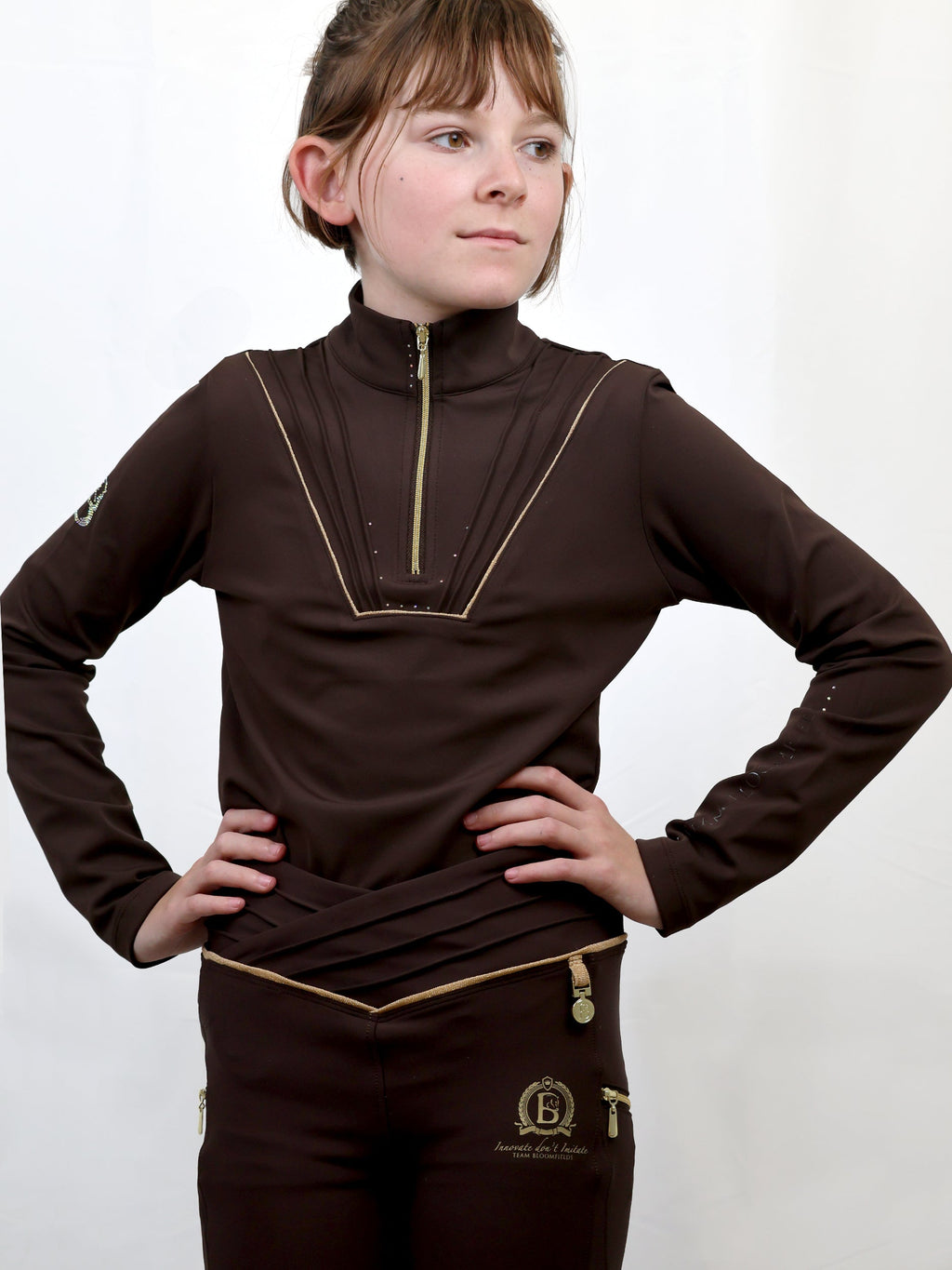 Kids Maya Chocolate Pleated Base Layer