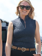 Leonora Black Leopard Print Sleeveless Base Layer