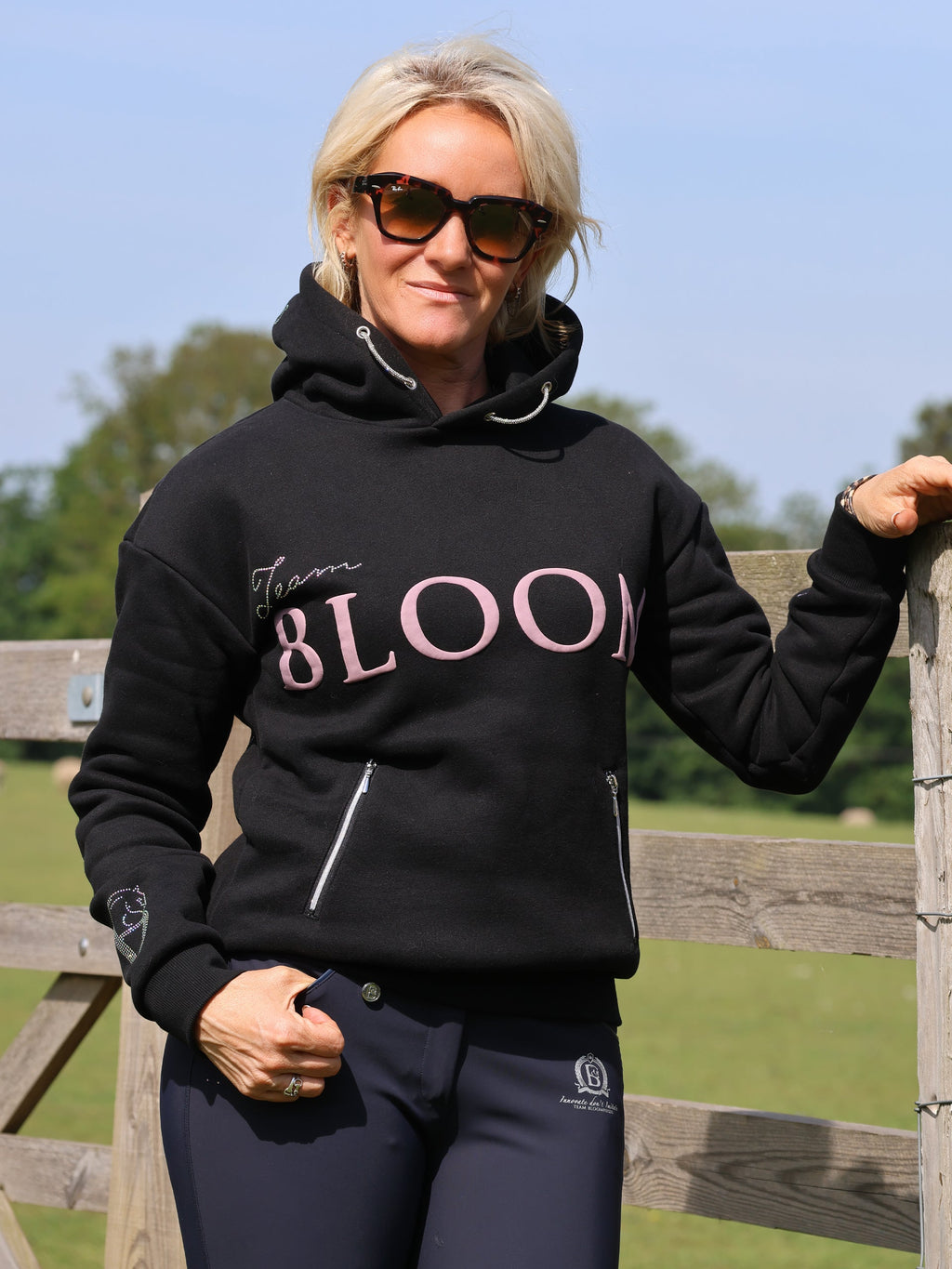 Lexi - Bubble Print Logo Hoodie in Black