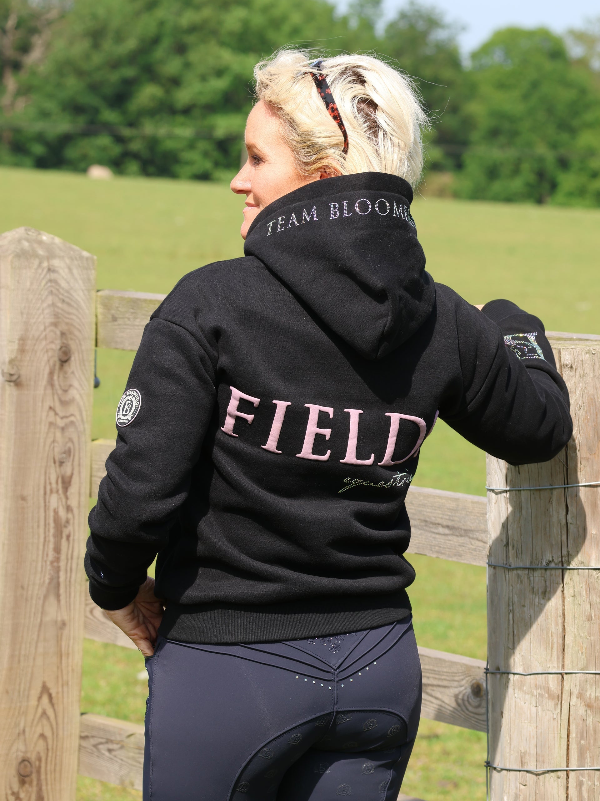 Lexi - Bubble Print Logo Hoodie in Black