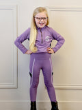 Kids Lilac & Navy Leggings