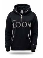 Luna - Rhinestone Logo Hoodie in Black & Silver