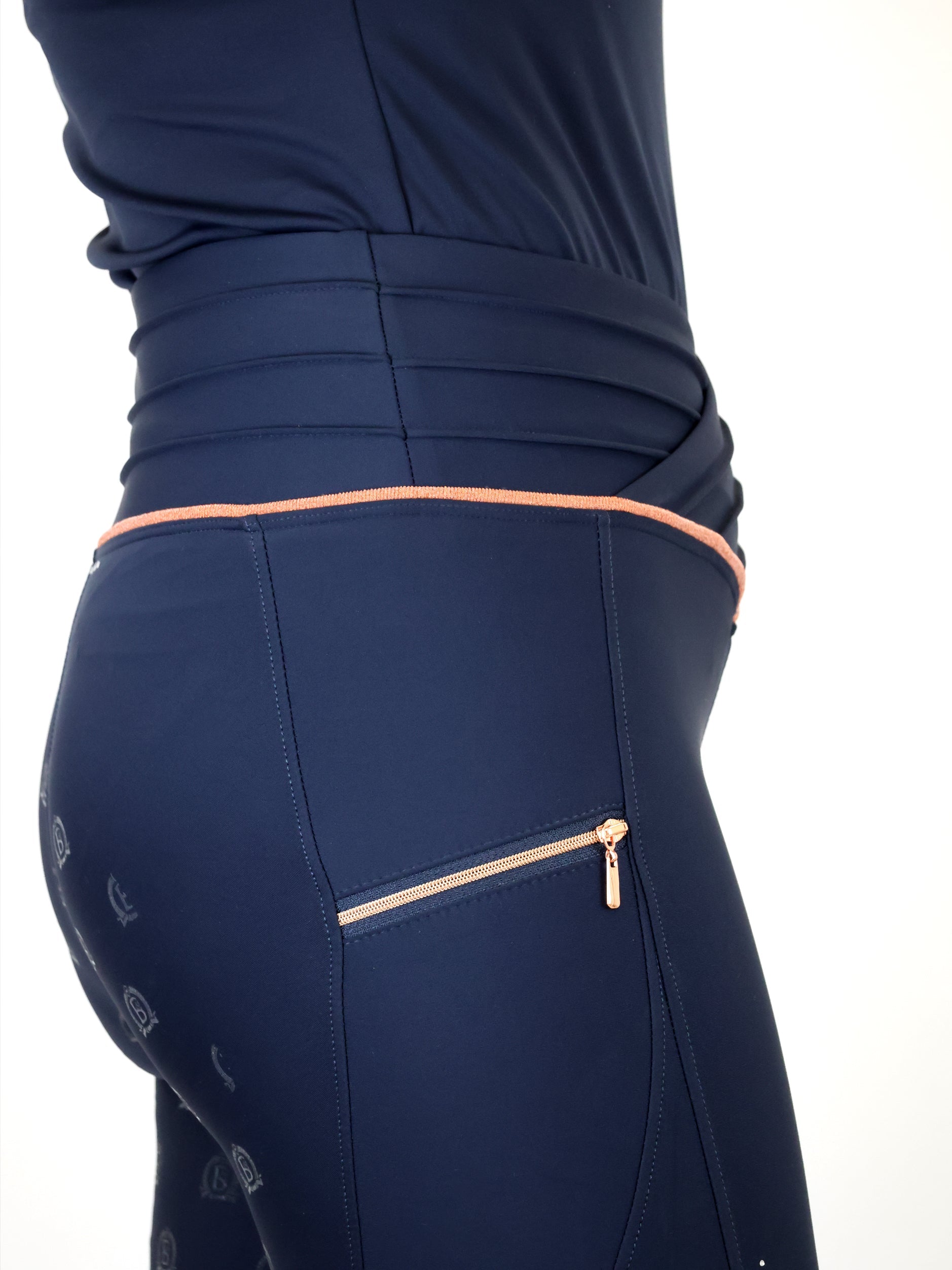 Maya Pleated Navy Leggings