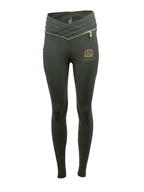 Maya Pleated Olive Leggings