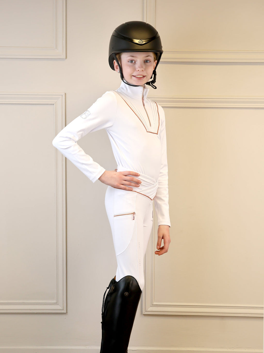 Kids Maya White Pleated leggings