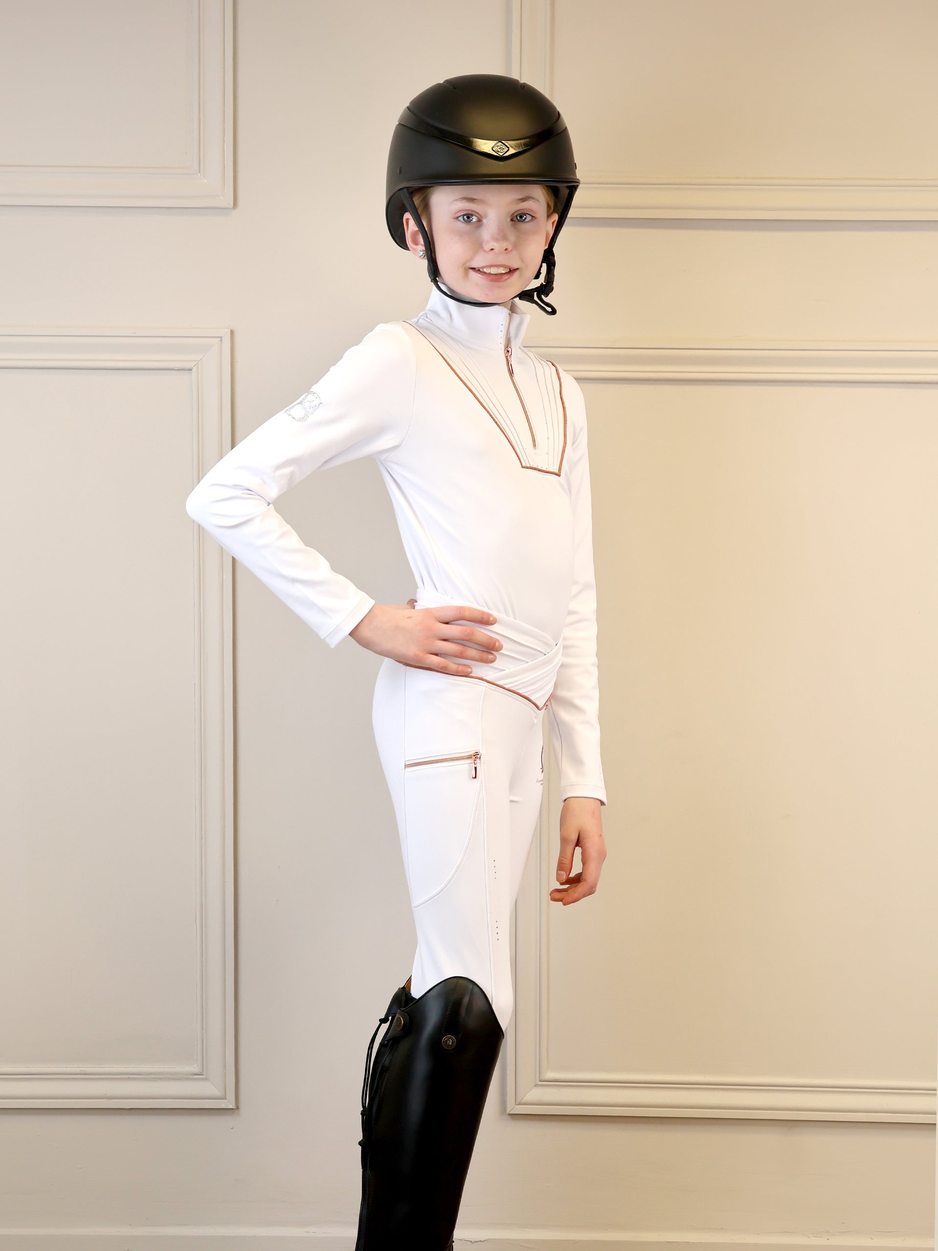 Kids Maya White Pleated leggings