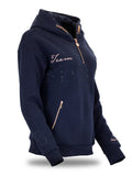 Luna - Rhinestone Logo Hoodie in Navy