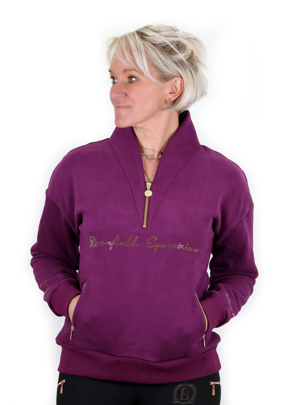 Vanessa V Neck Top In Plum