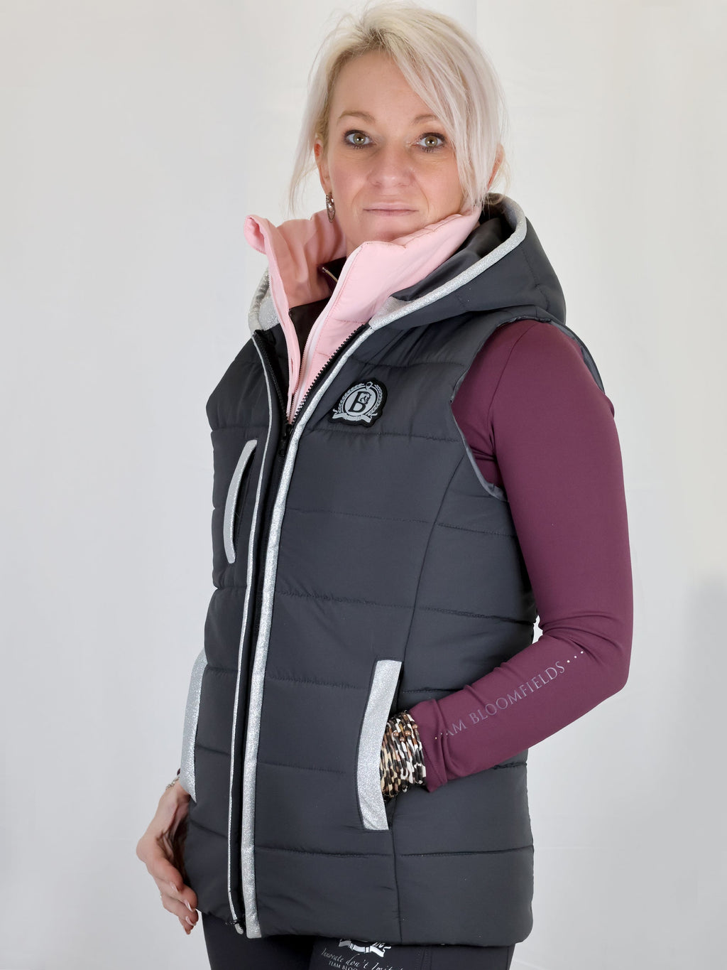 Legacy Dark Grey & Pink Gilet