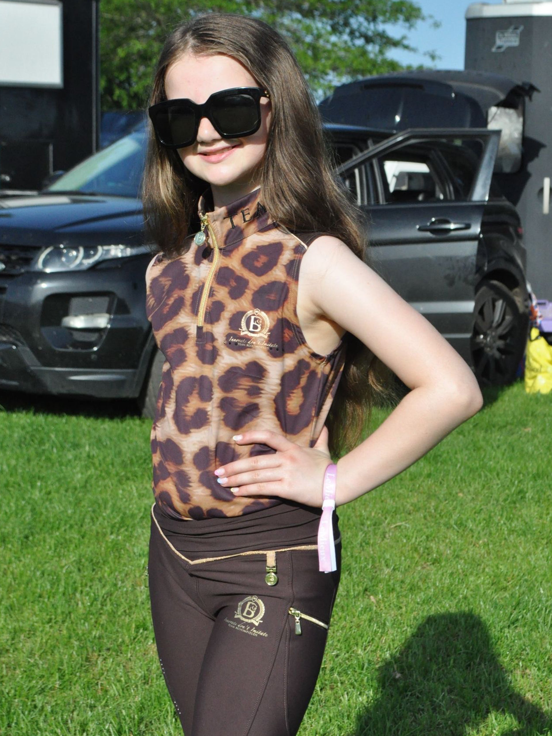 Kids Leopard Print Sleeveless Base Layer