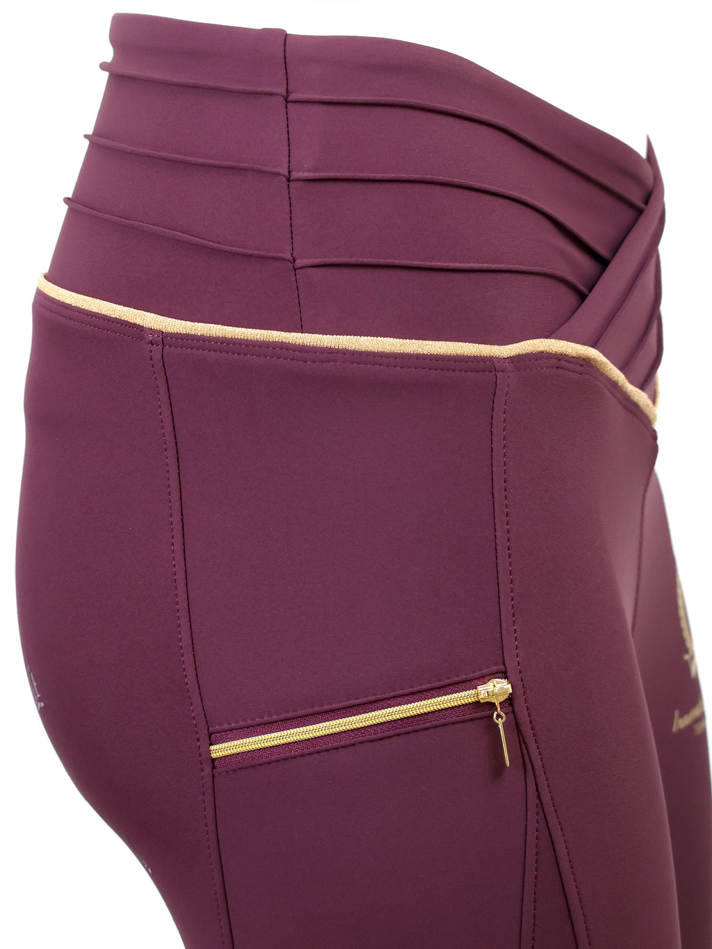 Kids Maya Mulberry Pleated Leggings