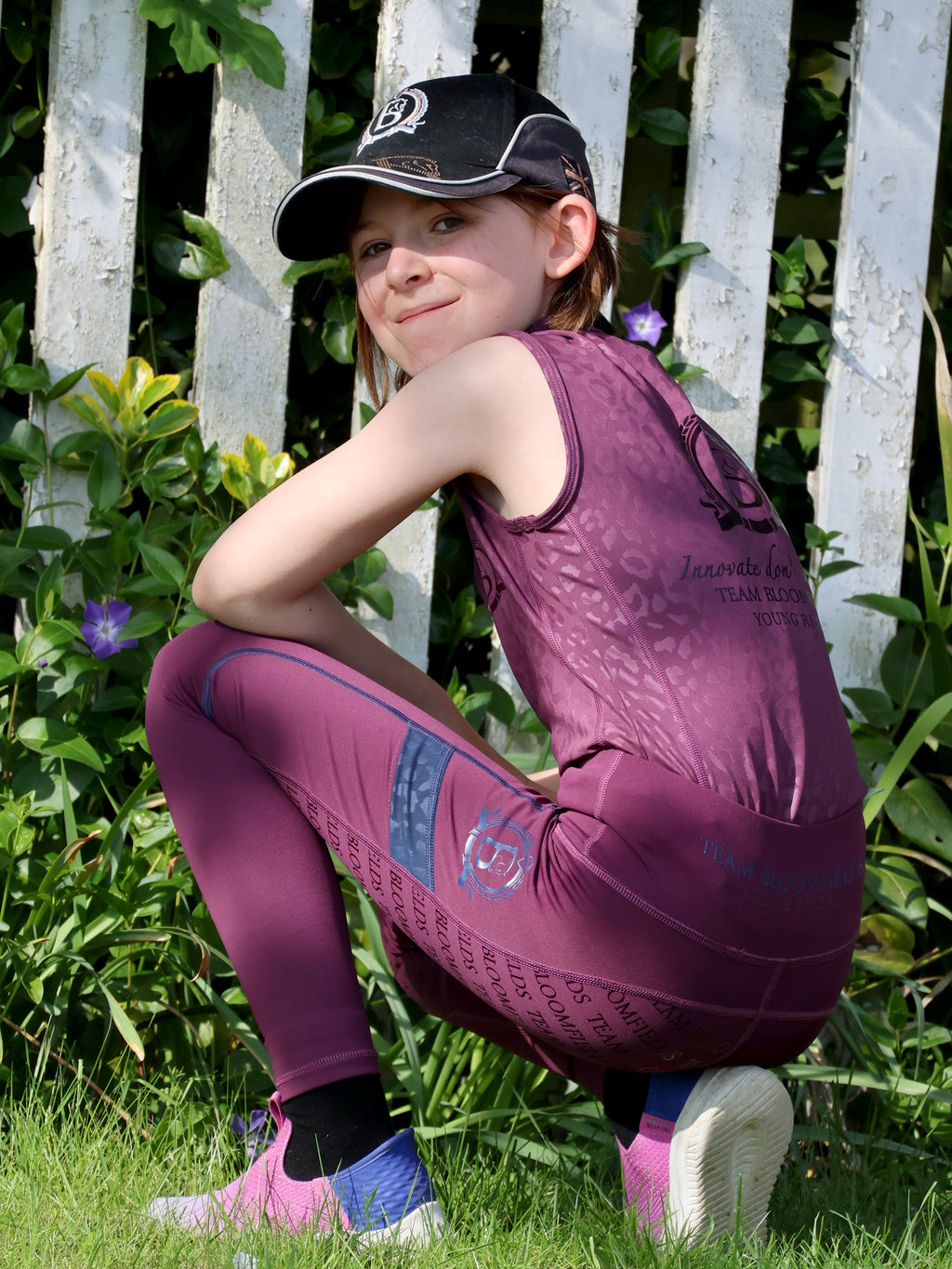 Kids Leonora Plum Sleeveless Base Layer