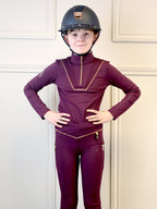 Kids Maya Mulberry Pleated Leggings