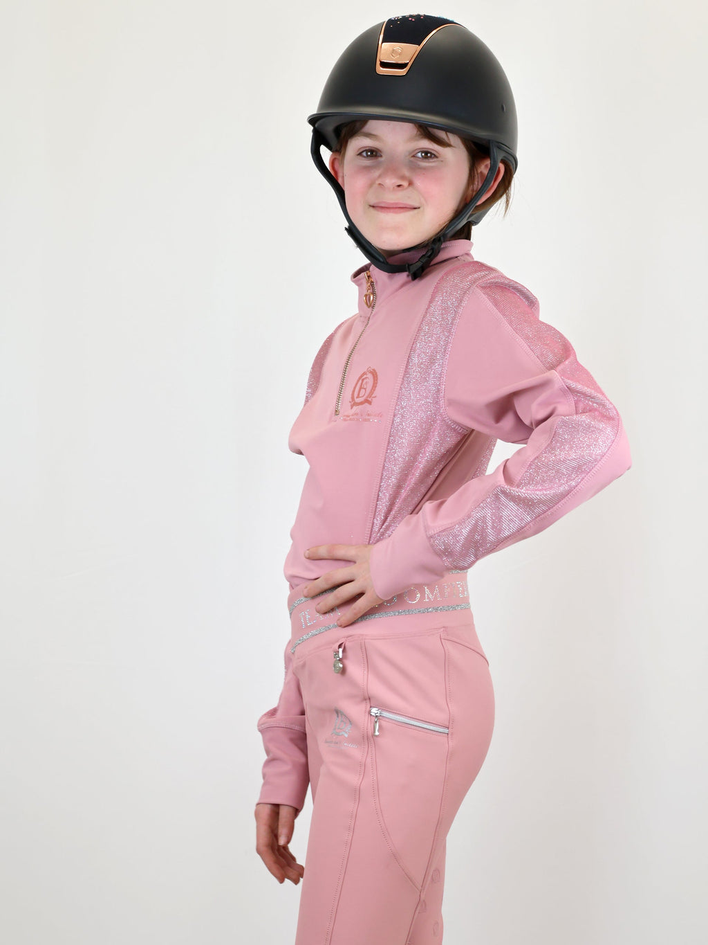 Kids Glimmer Pink Base Layer With Long Sleeves