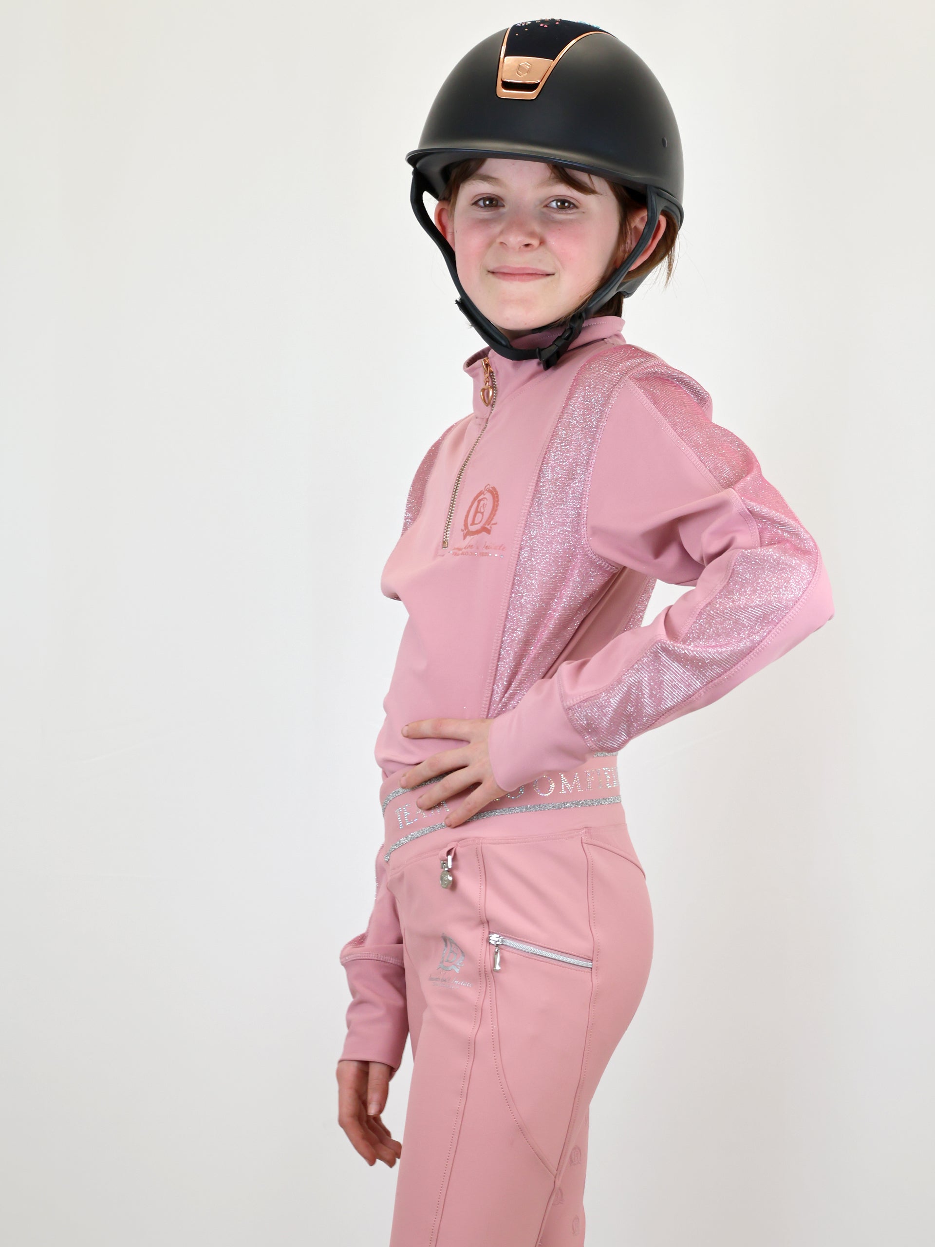 Kids Glimmer Pink Base Layer With Long Sleeves