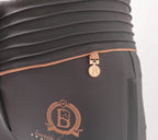 Isla Navy Ultra High Pleated Breeches With Rose Gold &  Diamanté Detailing
