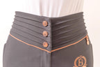 Isla Navy Ultra High Pleated Breeches With Rose Gold &  Diamanté Detailing