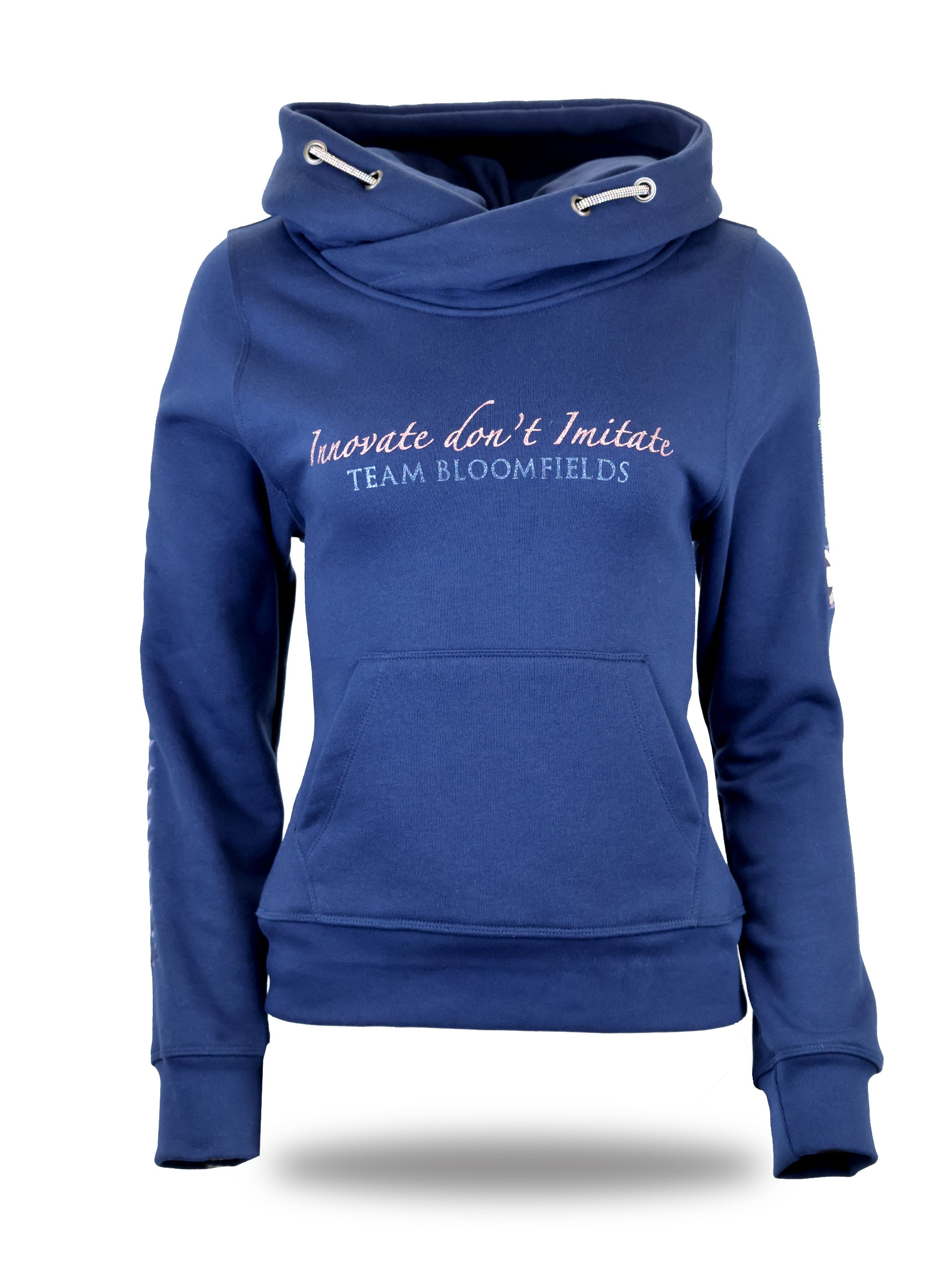Amelia Navy & Pink Cross Necked Hoodie