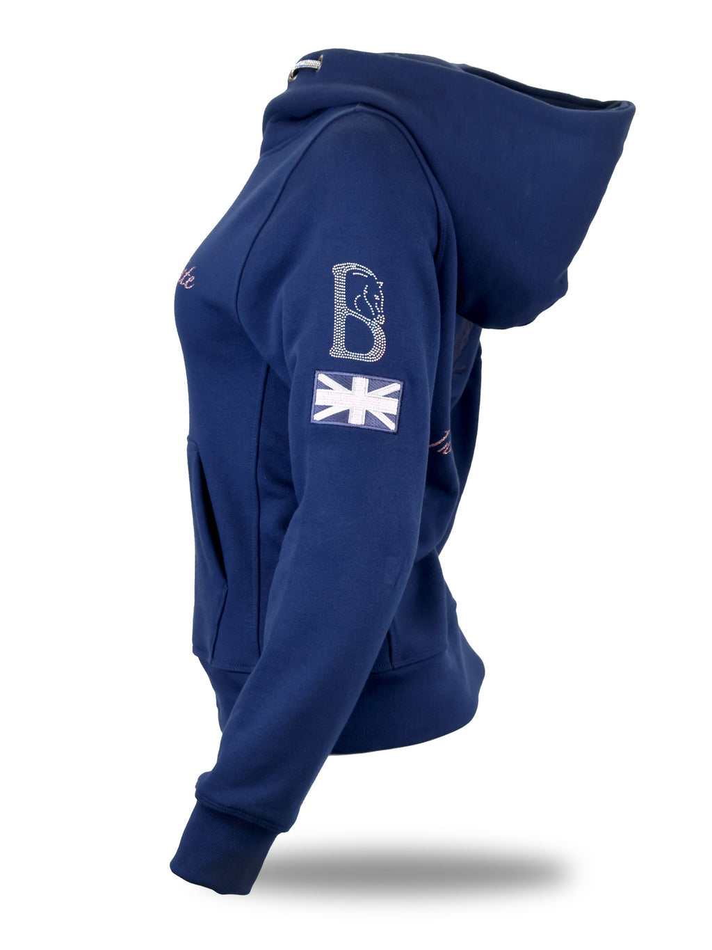 Kids Amelia Navy & Pink Cross Necked Hoodie
