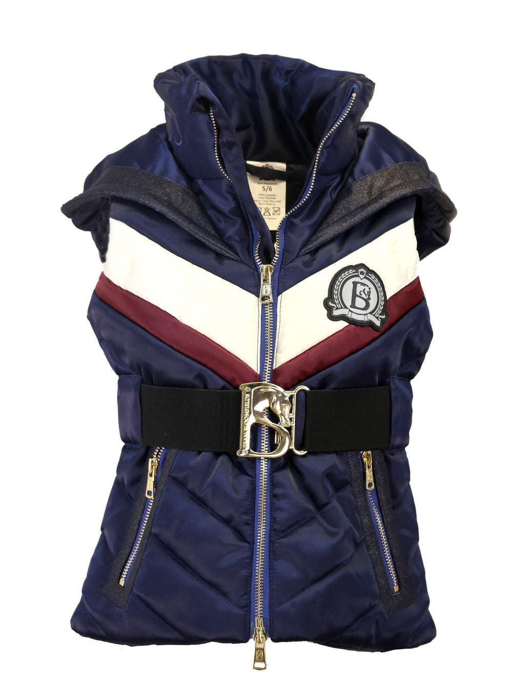 Kids Ella Navy Hooded Gilet