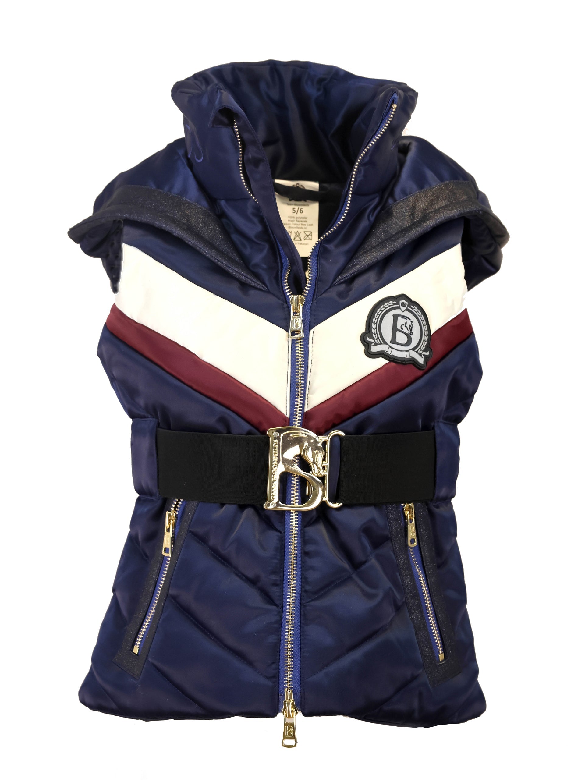 Kids Ella Navy Hooded Gilet