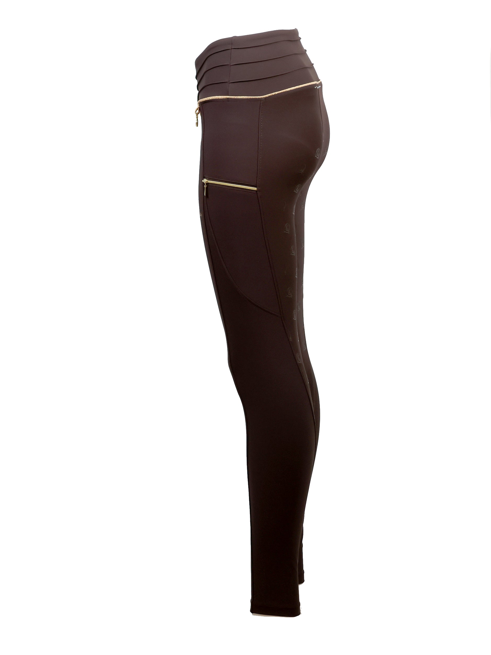 Maya Pleated Chocolate Leggings