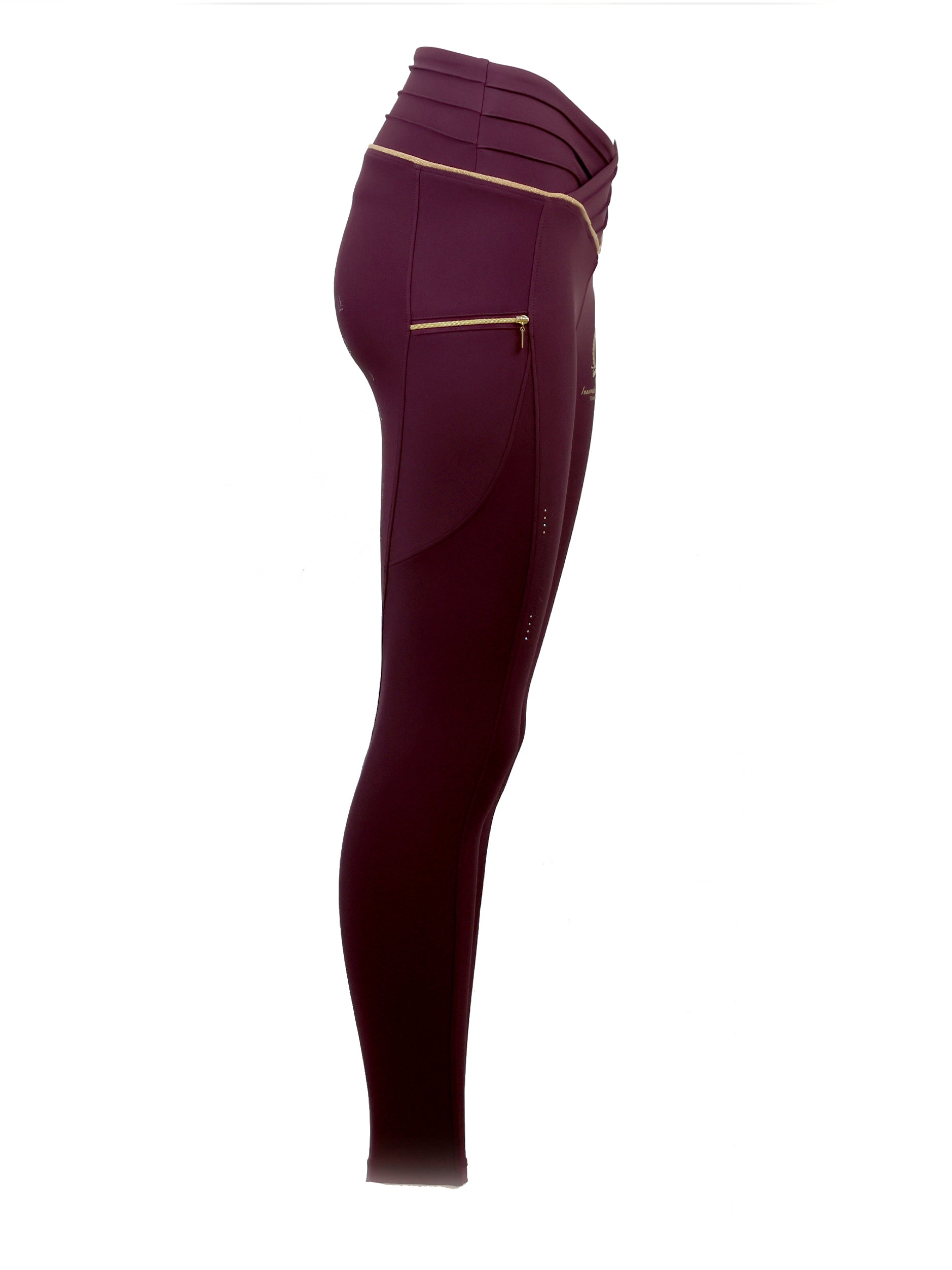 Kids Maya Mulberry Pleated Leggings