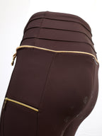 Maya Pleated Chocolate Leggings